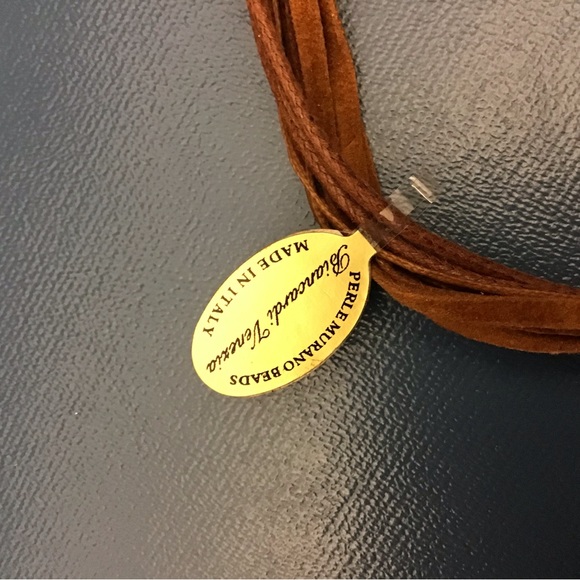 NWOT Beautiful Heart Murano Glass Statement Necklace - Picture 4 of 5